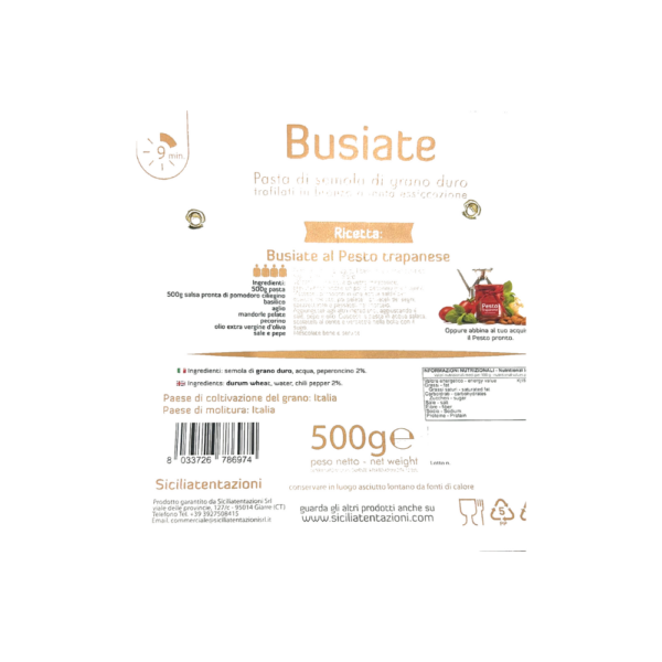 busiate peperoncino Busiate Trapanesi corte al peperoncino