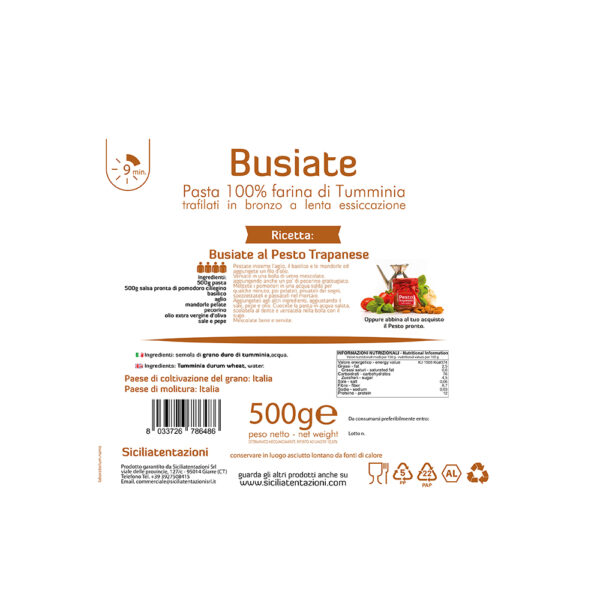busiate tumminia - et Busiate Trapanesi di Tumminia