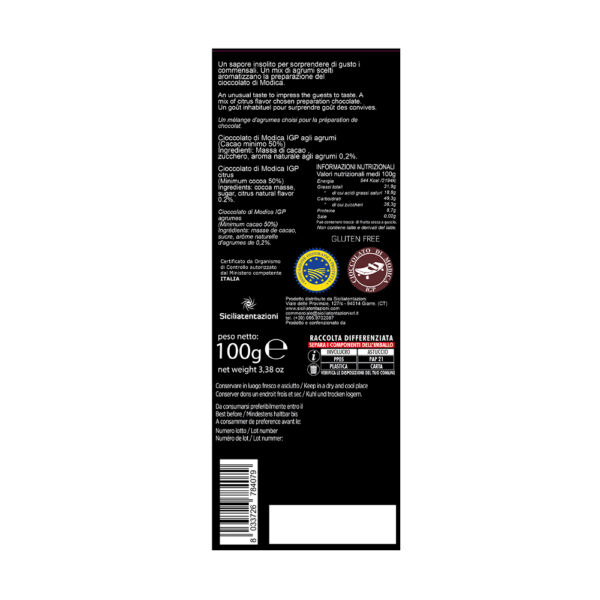 cioccolato agrumi - et Cioccolato di Modica IGP agli agrumi misti