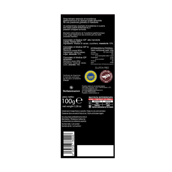 Cioccolato di Modica IGP alla mandorla