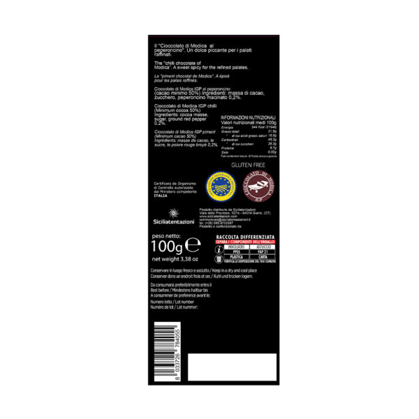 cioccolato peperoncino - et Cioccolato di Modica IGP al peperoncino