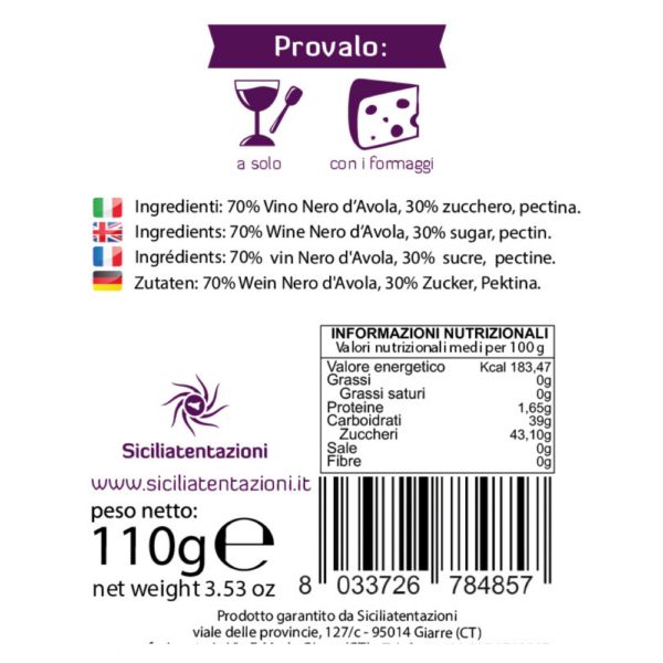 gelatine nero d'avola Gelatina di vino nero d'avola