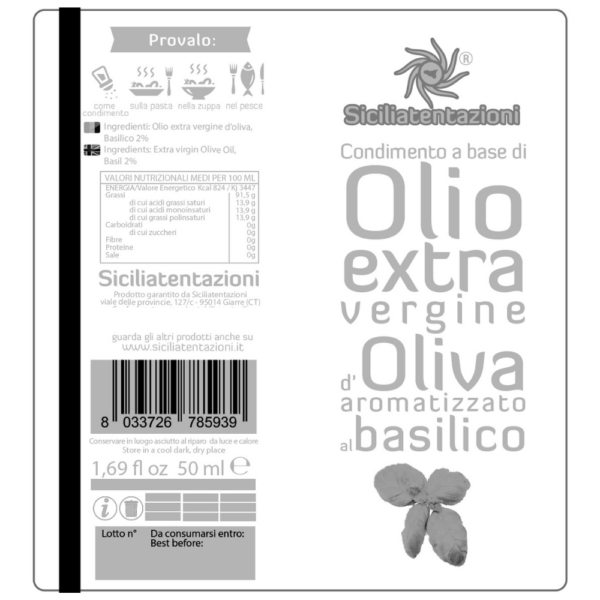 olio basilico Olio aromatizzato al Basilico spray