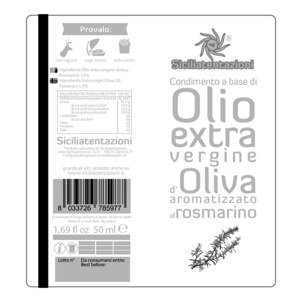 olio rosmarino Olio aromatizzato al Rosmarino spray